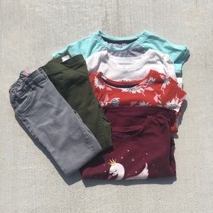 Girls 5T Jeans and shirts (2 are long sleeve)